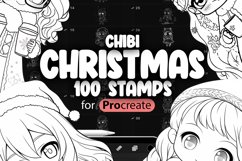 100 Procreate Chibi Christmas Stamp Brushes Product Image 1