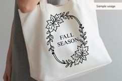 Hand Drawn Oval Autumn Leaves Border SVG Product Image 5