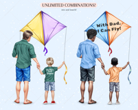 Flying a Kite Clipart Portrait Creator Product Image 5