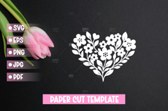 9 Paper Cut Floral Heart , Paper Cut Heart SVG Product Image 6