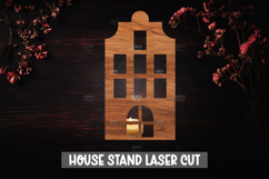 12 3D House Christmas Candle Holder Laser Cut Design Product Image 7