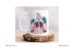 Cozy Girl with Mittens PNG Set, Winter Woman Illustration Product Image 4