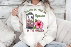 Teacher Battery 0 PNG, Garden Recharge Sublimation Design Product Image 5