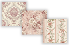 Coquette Toile Digital Paper Pack, Vintage Floral Toile Product Image 5