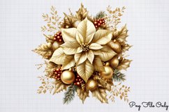 Golden Christmas Decor Clipart Bundle PNG Product Image 8