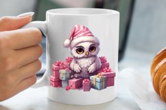Cute Pink Christmas Animals Clipart Sublimation Product Image 5