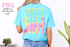 Teacher Mode Off PNG, Preppy Bow Teacher Design Product Image 7