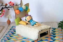 Miniature unicorn bed kit DIY dollhouse furniture 1:12 scale Product Image 5