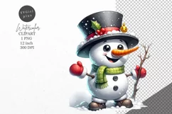 Christmas clipart, Snowman clipart, Winter sublimation Product Image 1