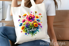 Floral Teacher PNG - Teacher Appreciation Sublimation Product Image 4