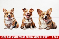 Cute Dog Watercolor Clipart, Christmas Dog Wall Art Product Image 1