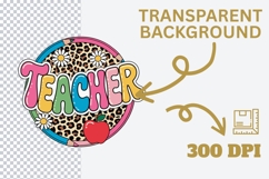 Teacher Leopard Print Daisy SVG PNG Product Image 3