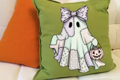 Pastel Halloween Ghost Png, Cute Girly Spooky Png, Fall Png. Product Image 5