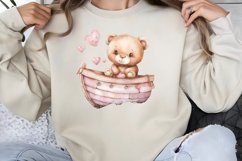 Watercolor Pink Teddy Bear Clipart PNG Product Image 1