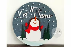 Let It Snow sign SVG | Christmas Snowman SVG Laser cut File Product Image 1
