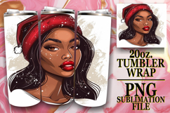 Vibrant Mornings 20oz tumbler wrap, Xmas Girl Product Image 1