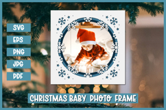 Christmas Layered paper cut frame,card SVG,Baby photo frame Product Image 1