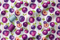 Colourful Macarons and Berries Seamless Patterns, Summer PNG Product Image 5