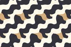 Modern Abstract Wavy Camo Pattern Black Tan White Texture Product Image 1