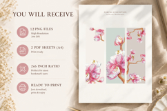 Sakura Printable Bookmarks | 6 Designs |12 PNG Files &amp; 2 PDF Product Image 5