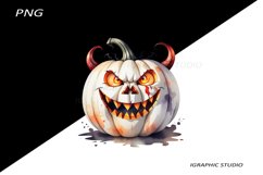 Halloween white Pumpkin Clipart Product Image 1