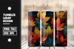 Fall autumn leaves tumbler wrap design Product Image 1