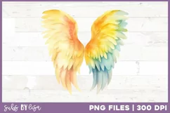 8 Watercolor Angel Wings Sublimation Clipart PNG Product Image 9