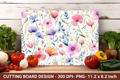 Watercolor Flowers Cutting Board | Cutting Board png Product Image 1