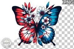 4Th Of July Flora Butterfly - Sublimation 4th of July PNG Product Image 1