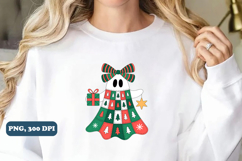 Retro Christmas Ghost PNG sublimation design Product Image 5