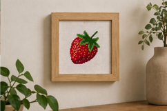 Strawberry cross stitch pattern. Red detailed small berry em Product Image 5