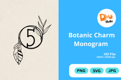 Botanic Charm Monogram -Elegant Floral Letters SVG, PNG, JPG Product Image 1
