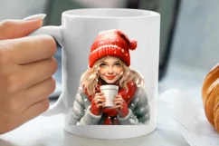 Christmas Little Girl Clipart Sublimation, Christmas PNG Product Image 5