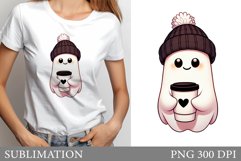 Cute Ghost Sublimation. Cute Ghost T-Shirt Design Product Image 1