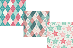 Pink Winter Seamless Pattern Paper, Cute Winter Pattern Product Image 5
