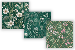Forest Toile Digital Paper Pack, Vintage Floral Toile Product Image 5