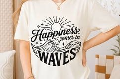 Happiness Comes In Waves Svg, Summer Vibes Svg, Beach Svg. Product Image 6
