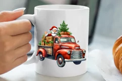 Christmas Truck Sublimation Clipart, Christmas Truck Clipart Product Image 5