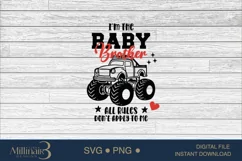 I’m The Baby Brother Svg, Cute Truck Design For Baby Brother Product Image 5