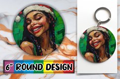 Holiday African American Round Design Woman PNG Sublimation Product Image 1