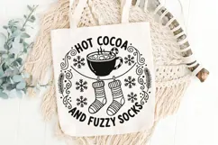 Hot Cocoa And Fuzzy Socks Svg, Christmas Hot Chocolate Svg. Product Image 6