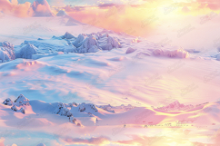 Pastel Sunset Snowy Landscape Background Art Product Image 1