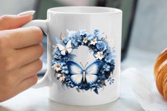 Blue Christmas Watercolor Clipart, Blue Christmas Sublimatio Product Image 5