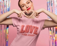 Latch Hook Yarn Faux Love Like Jesus PNG Valentines Day Vday Product Image 3