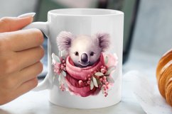 Cute Pink Christmas Animals Clipart Sublimation Product Image 5