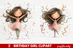 Birthday Girl Clipart | Cute Celebration PNG Illustration Se Product Image 1