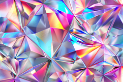 Iridescent Geometric Crystal Background with Rainbow Shine Product Image 1