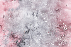 Pink, gray, and white hues and splatters of paint Product Image 1