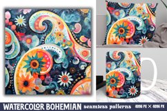 Seamless Watercolor Bohemian Patterns Background Product Image 1