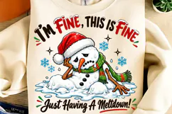 It's Fine I'm Fine PNG, Funny Christmas PNG, Christmas PNG Product Image 2